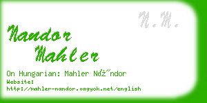 nandor mahler business card